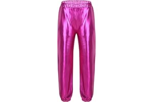 Nyeemya Brillante Pantalones Deportivos para Niña Reluciente-Mirar Loose Fit Joggers de Baile Moderno Gimnasia Danza Pantalón Cargo