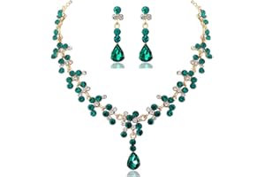 Prosy Braut Strass Halskette und Ohrring Set Kristall Halskette Braut Party Hochzeit Schmuck Sets für Frauen und Mädchen