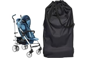 REBUCINA Pram Cover for Airplane, Pram Travel Bag, Water Proof Pushchair & Pram Transport Bags, Airplane Stroller Cover for Travel and Storage, A Must-Have for Airline Travel and Family Trips, Black