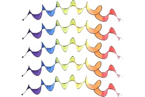 Amosfun 5pcs Rainbow Wind Spinners Rainbow Wind Twisters Garden Outdoor Lawn Decoration Colorful