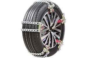KENANLAN Chaînes à Neige pour Voitures, 2 Chaînes Universelles en Acier au Manganèse pour Pneus à Neige, Chaînes Antidérapantes pour Voiture, SUV, Camion, Chaînes de Traction de Pneu(S:165-275MM)