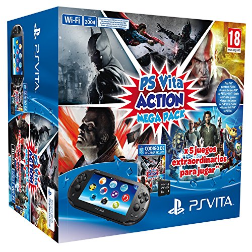 Preisvergleich Produktbild Playstation Vita – Konsole + Action Mega Pack + Speicherkarte, 8 GB