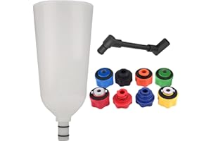 MotorMinds Kit d'entonnoirs d'huile Moteur, 10 Pièces Voiture Moteur Huile Entonnoir Adaptateur De Remplissage Ensemble Plus Pivotant Offset Tube D'extension Tube Auto Van Outils