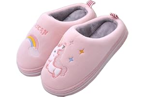 COZOZN Kapcie dziecięce zimowe kapcie domowe ciepłe buty dla dziewczynki chłopiec jednorożec królik