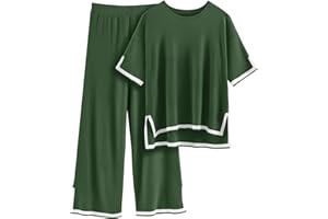 CMTOP Ensemble Femme Chic et Elegant Deux Pièces Ensemble Survêtement En Tricot Pour Femme et Pantalon Sweat Tenue