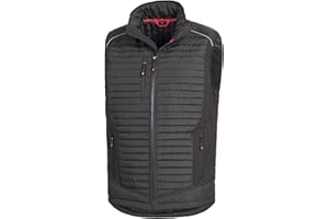 Nitras Motion Tex Plus Arbeitsweste - gesteppte Softshell-Weste mit Reflektoren - warm & robust für Arbeiter, Handwerker, Outdoor-Enthusiasten - Schwarz, M