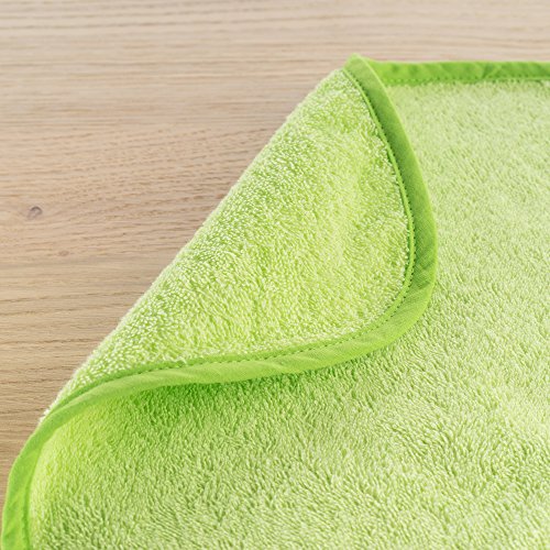 2er Set Riesen Baby-Lätzchen mit Druckknopf / 30×46 cm/ Schadstoffgeprüft nach Öko-Tex Standard 100 / Frottee – 100 % Baumwolle – Grün Blau - 4