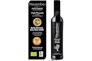 November Polyphenols Olive Oil Extra Virgin - Organic High Phenolic EVOO – Early Harvest – Lab Certified +1200mg/kg High Polyphenol – Cold Pressed Extra Virgin – Greek – 500ml Bottle