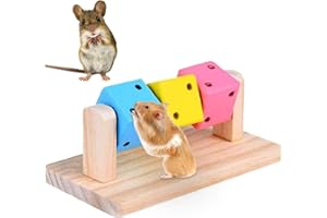 Besimple Juguetes masticables para hámster, enriquecimiento de hámster, Juguetes y Accesorios para Jaula, Plataforma de hámster de Madera, Juguetes masticables para Dientes, masticables de hámster