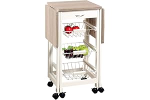 KESPER Wózek kuchenny 25817 z 2 rozkładanymi blatami roboczymi/folią dekoracyjną dąb/wózek do serwowania