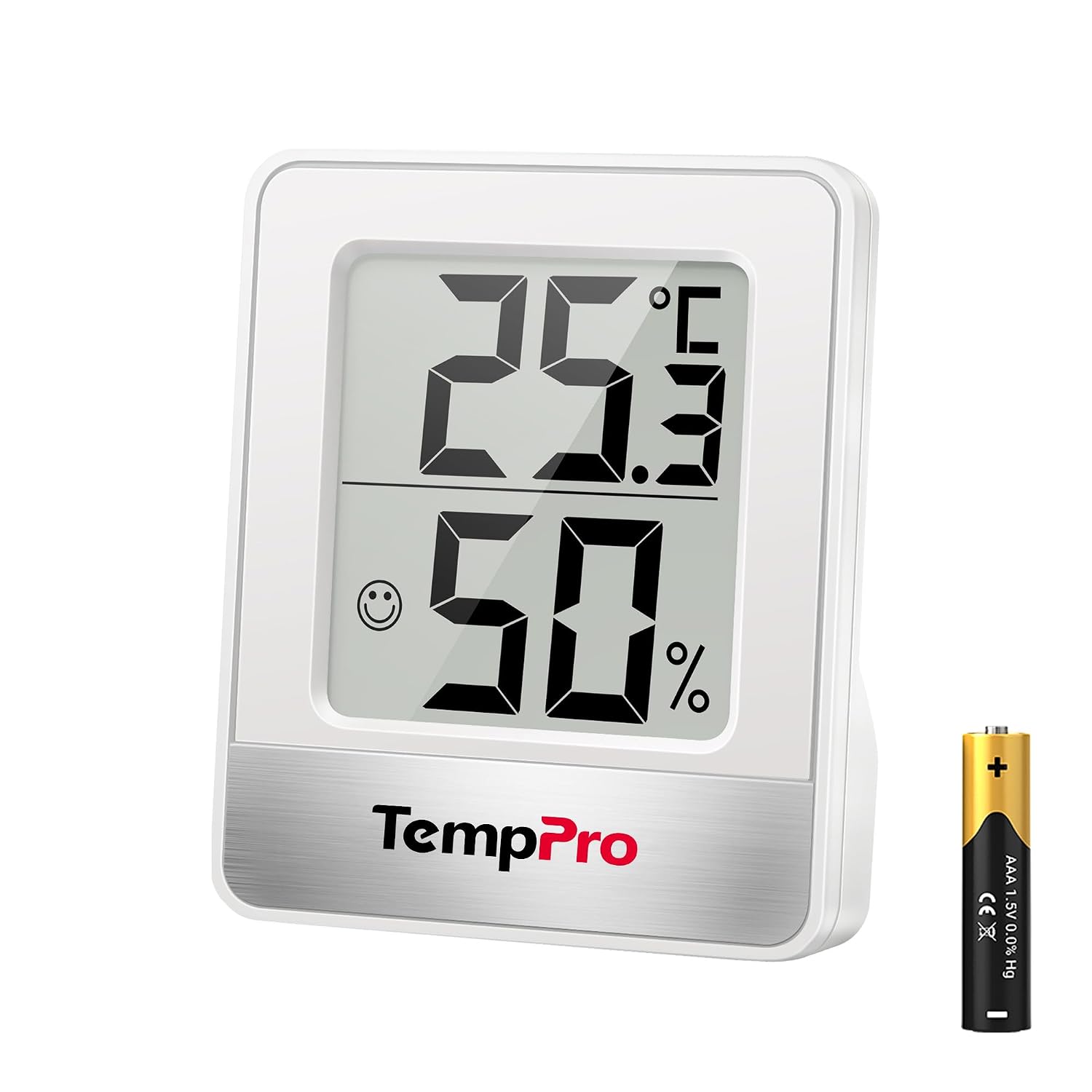 TempPro TP49 Mini Igrometro Termometro Digitale, Interno per Casa,Bianco | Monitor di Temperatura e Umidità per Ambienti, con Livello di Comfort, per l'ufficio a casa, Precedentemente ThermoPro