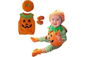 TMOYJPX Disfraz Halloween Bebe Niña Niño Calabaza Cremallera Monos/Sudadera con Capucha, Disfraces Halloween Niñas Recien Nacido