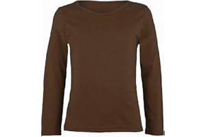 FASHION SOUL Kids Plain Long Sleeve T-Shirt | Unisex Boys Girls Round Neck Stretch School Uniform PE Tee Top Ages 2-13 Years