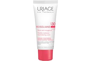 Uriage Roseliane Crème Hydratante Visage Anti-Rougeurs SPF30 - Extraits de Ginseng, Algues - Couvre les Rougeurs, Action Apaisante Longue Durée - Parfum Floral - Peau Sensible - Non Comédogène - 40ml