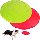 pclapora 2 Pieces Frisbee Dog, 18 cm Interactive Dogs Frisbee, Flying Disc Toy for Dog, Soft and Durable Discs for Dogs for T