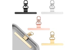 Ouligay 4 st mobiltelefonkedja hållare 360° vridbar mobiltelefonkedja dynor rostfritt stål snodd pads ultratunn