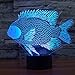 Produktbild Niedlicher Fisch 3D Optische Illusions-Lampen, FZAI Tolle 7 Farbwechsel Acryl berühren Tabelle Schreibtisch-Nachtlicht mit 150 cm USB-Kabel für Kinder Schlafzimmer Weihnachten Geburtstagsgeschenke