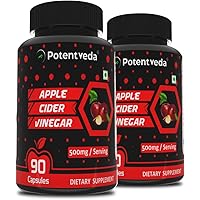 Potentveda Apple Cider Vinegar 500mg Extract 90 Capsules Supplement for Men & Women (2)