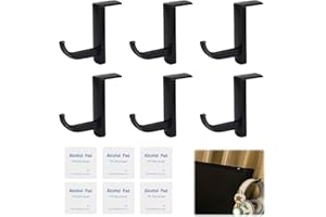 NODCOWS 6 Pcs Soporte de Auriculares Gancho Adhesivo, Soporte para Monitor Ganchos para Auriculares con 6 Pastilla limpiadora, Compatible con Todo Tipo de Auriculares, para Monitor, Escritorios de Oficina
