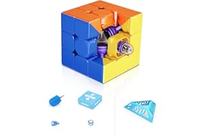 Moyu Super RS3M 3x3 Magic Cube, Professional 3x3 Puzzle Cube Stickerless Magnetic Master Cube Maglev Cube Gift for Speed Cuber(Maglev Version)