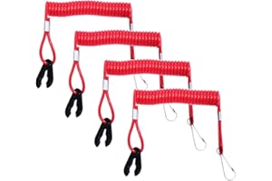 YOUNG WOLF 4 x Motor Cycling Outboard Engine Lanyard Kill Stop Switch Safety Cord Compatible with Yamaha etc