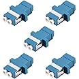 YIENFBEV Comm cable LC Fiber Optic Adapter - Comm Cable LC to LC Duplex Singlemode Coupler - 5 Pack - Blue