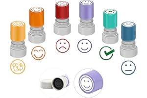 Qcdou Timbri per insegnanti di scuola, confezione da 6 timbri autoinchiostranti per insegnanti, Timbri per Insegnanti in Inglese, Self-inking Stamp con Messaggi Motivazionali, francobolli per bambini
