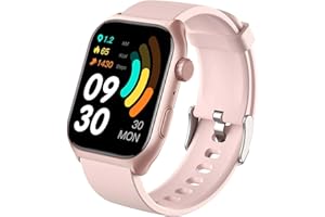 DEEDLITE ionoswatch montre connectée avec GPS - Autonomie Jusqu'à 10 Jours - Écran AMOLED - Étanche IP68 (Natation) - Montre Intelligente Homme Femme - Suivi Santé & Notifications,Compatible Android/iOS (Rose)