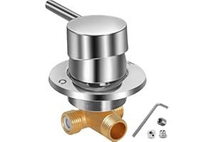 Gekufa Mitigeur Thermostatique de Douche en Laiton, Robinet de Sortie Deux en Un G1/2" pour Salle de Bain, Eau Froide et Chaude pour Cabine de Douche Intégrale