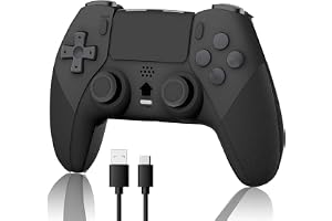 Wireless Pro Controller Compatible with PS4 /PS4 Pro/PS4 Slim Console, Gaming Remote with Built-in 800mAh Rechargeable Battery/Precise Joystick/Audio/Turbo/Advanced Buttons Programming