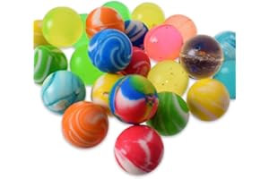 TE-Trend Lot de 25 balles rebondissantes en caoutchouc - 20 mm - Multicolore