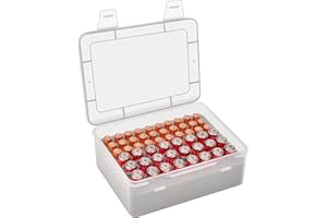 Againmore Battery Organizer Storage Box, Batteries Garage Case Holder for 24* AA, 30* AAA Batteries (Not Include Batteries Pack)