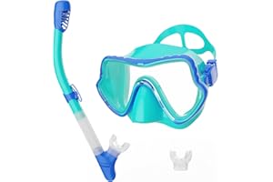 G2RISE SN02 Snorkel Set Adults - Scuba Mask Diving Goggles Dry Snorkeling Gear with Breath Easy Airflow Tech & Anti-fog Design（Comes with an Extra Mouthpiece）