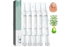 VOHESEA 5 lápices para el cuidado de las uñas, lápiz para el tratamiento de uñas con aceite de árbol de té, aloe vera y vitamina E, para uñas cuidadas y uñas de los pies