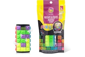 R.Y.TOYS Rotate and Slide Puzzle-Design Patent,Fidget Toys(Restore Order/Create Patterns) 8 Colors,6 Layers-Detach Piece for Quick Play,Brain Teaser,Sensory Toys,Birthday Gifts