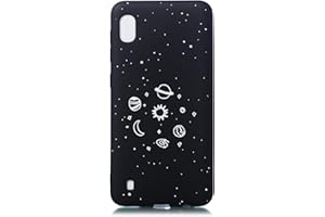 DiaryTown Kompatibel mit Samsung Galaxy A10 2019 Hülle, Schwarz Weiche Silikon Stoßfeste Schutzhülle HandyHülle Astronomie Muster Handytasche Slim TPU Gummi Case für Samsung A10 2019 (Sonnensystem)