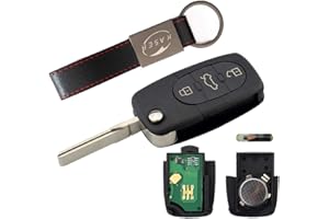 KASER Llave Mando Coche con Tarjeta Electrónica 3 Botones Compatible para Audi A1 A3 A4 A6 A8 Q3 Q5 TT (433MHz ID48 Chip 4D0837231A) Transponder Lista para Codificación