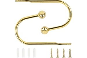 TAIYOU 2 Piezas Alzapaños Cortinas Metal Gancho Sujeciones Cortinas Ganchos Cortina Alzapaños Decorativos para Oficina Dormitorio Sala de Estar Cuarto de Baño Comedor Café Oro Cabeza Redonda