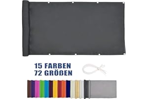 ZHhan Privacy Screen for Backyard Deck Patio Balcony Fence Porch Sun Shade PVC UV Protection Sun Wind 8 Days Delivered 2 Colors 5 Sizes 420D（Black，0.9x3m）