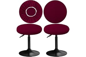 YINGAYOU Copri Sgabello Rotondo 30-40cm Fodera Sgabello Rotondo con Coprisedie Jacquard, Elastici, Morbidi e Confortevoli, Dai Colori Intensi (2, Bordeaux)