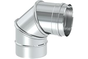 TECNOVIS Schornstein - Winkel drehbar 0-90°, Durchmesser 115mm; Edelstahl