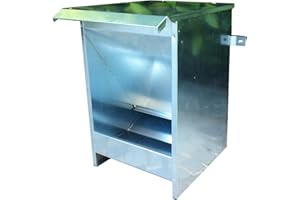 MONTIDISTRIBUZIONE Mangiatoia a Tramoggia kg 12 per Cani. Distributore Dispensatore di Crocchette per Cani. Tutto in Lamiera Zincata. Cm L32 x P33 x H 50