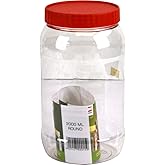 Clear Food Grade Plastic Storage Container Pet Jars Freezer and Microwave Safe (2L)