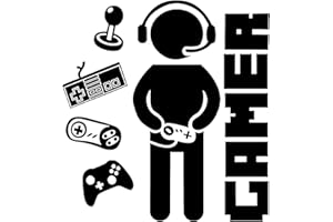 WATAWATA 2 Sheets Boys Gamer Wall Stickers Gaming Rug, Vinyl Removable Gaming Joystick Cartoon Party Wallpaper with Colorful Controller Wall Decals Wall Mural for Playroom Bedroom Home Decor or Display (2)