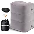 DAWNTREES Inflatable Foot Rest Pillow for Travel,Travel Essentials, Adjustable 3 Layers Height Leg Rest Pillow, Airplane Travel Essentials Great