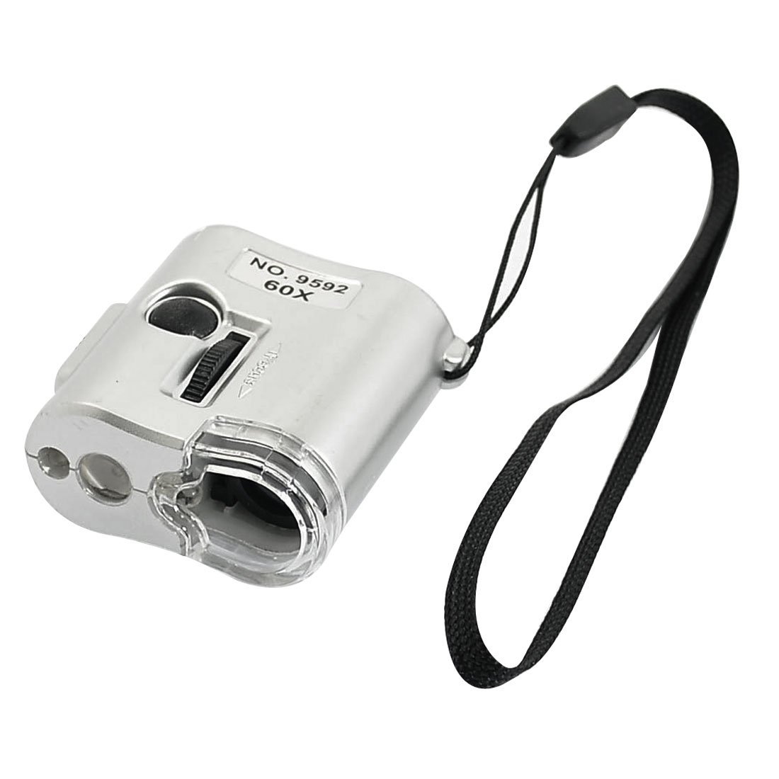 FDP Smallest 60X Microscope 2 LED Light Eye Lens Mini Magnifier Loupe with UV Light