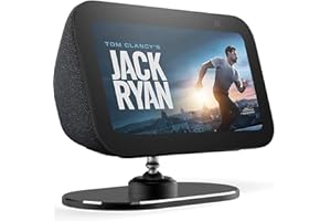 YEZRO Echo Show 5 (3nd Gen) Adjustable Stand Aluminum Tilt 360 Degree Swivel Magnetic Table Holder Full Non-Slip Base for Echo Show 5 (Black)