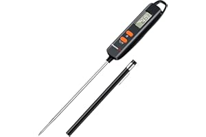 ThermoPro Termometro Cucina Termometri per Alimenti Lettura Istantanea con Funzione di Blocco Termometro Carne con Sonda Lunga per Liquidi Latte Barbecue Olio Frittura Vino Dolci Cibo