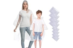 Opret Disposable Rain Ponchos, 5/10 pcs Emergency Raincoats Waterproof Ponchos Lightweight for Men and Women with Hood and Sleeves