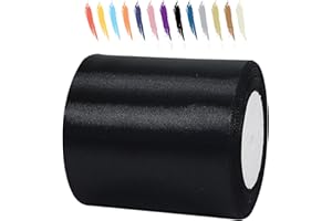 Morainjay Satén Negro 100mm, 23M para Envolver, Lazo de Globos, Ramo, Cumpleaños y Decoración de Vestidos de Bodas